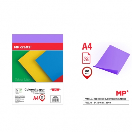 A4 MULTIFUNCTIONAL COLOUR COPY PAPER - INTENSE VIOLET 80GSM X 100PCS