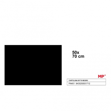 COLOURED CARDBOARD 50 X 70CM - BLACK 200GSM