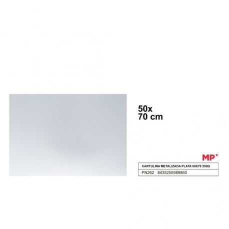 SILVER METALLIC CARDBOARD 50 X 70CM 250GSM