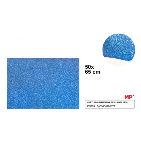BLUE GLITTER CARDBOARD 50 X 70CM 250GSM