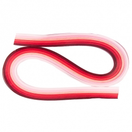 QUILLING PAPER STRIPS 54CM LONG 3MM - ROSE/RED TONES X 120PCS