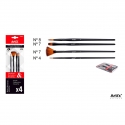 STENCIL PAINTBRUSH SET X 3 2/4/6 CHINA BRISTLE