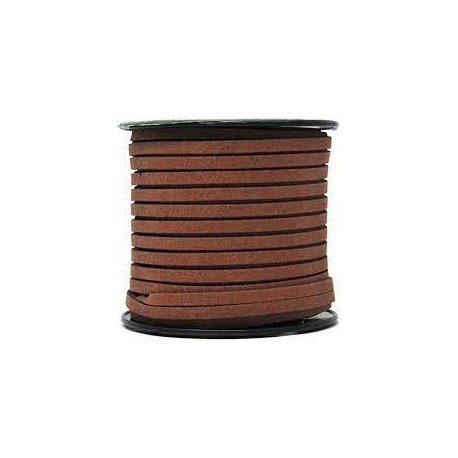 FLAT LEATHER CORD 3MM - BROWN BY THE METER