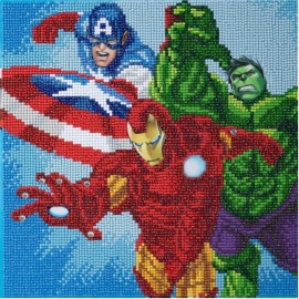 SUPERHEROS 30 X 30CM CRYSTAL ART DIAMOND PAINTING CANVAS KIT