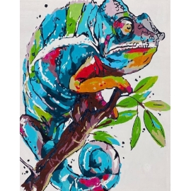 PAINTING BY NUMBERS 40 X 50CM COLOURFUL CHAMELEON KIT