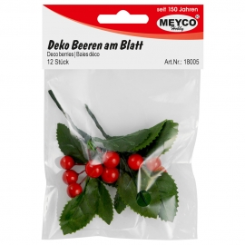 BERRIES RED DIAM 1CM X 4 W/3 BERRIES