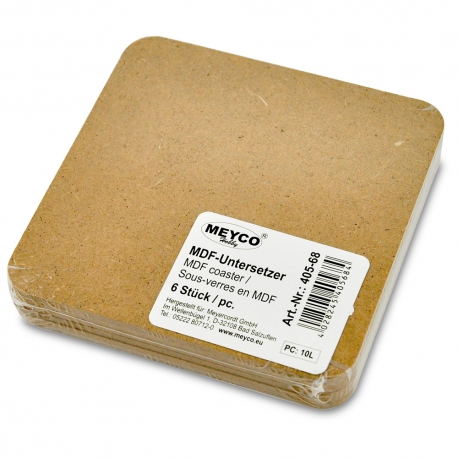 MDF COASTER 10 X 10CM, 3MM SET X 6
