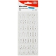 SELF ADHESIVE STICKERS GLITTER NUMBERS WHITE 2MM X 2CM