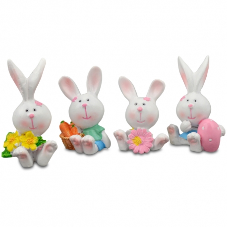 POLYRESIN RABBIT LARGE H6.2CM - SET OF 4 