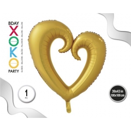 FOIL BALLOON HEART GOLD 100 X 108CM