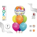 BALLOON SET - HAPPY BIRTHDAY BIG FOIL 50CM, SMALL LATEX 30CM, 7 PCS