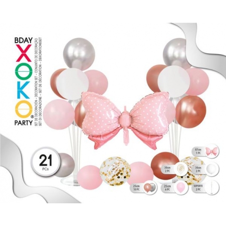 BALLOONS KIT WITH STAND FOIL/NATURAL LATEX, BIG 87CM, SMALL 25CM