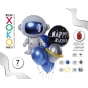 FOIL/NATURAL LATEX ASTRONAUT BALLOONS BIG 84CM, MEDIUM 45CM, SMALL 30CM