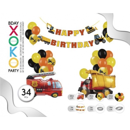 CONSTRUCTION THEMED BALLOON SET 32PCS
