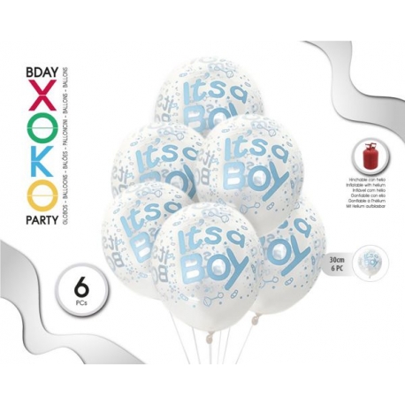 BALLOONS IT'S A BOY 2.8G 6PCS