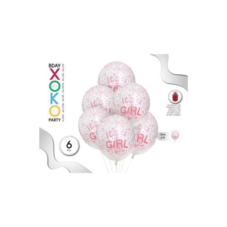 BALLOONS IT'S A GIRL 2.8G 6PCS