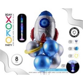 ROCKET CENTER 8PCS WITH LIGHTED STAND