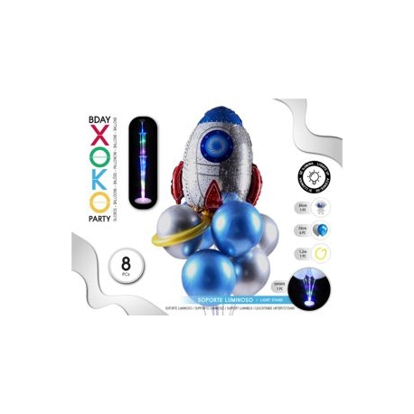 ROCKET CENTER 8PCS WITH LIGHTED STAND