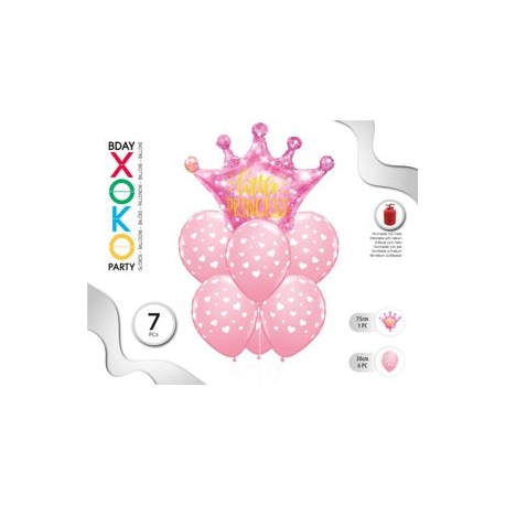 B' DAY BALLOONS LITTLE PRINCESS 7 PCS