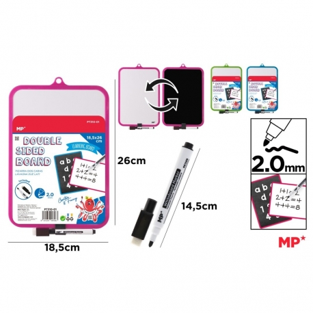 TWO-SIDED BLACK BOARD 18.5 X 26CM