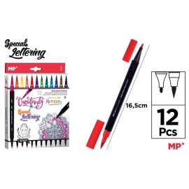 DOUBLE POINTED BRUSH MARKER SET OF 12