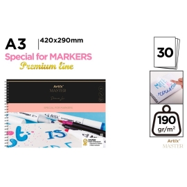 MARKER PAD SPIRAL SPECIAL A3 30 PAGES 190GSM