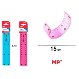FLEXIBLE PLASTIC RULER 15CM