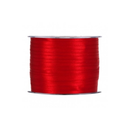 SATIN RIBBON 3MM - RED BY THE METER