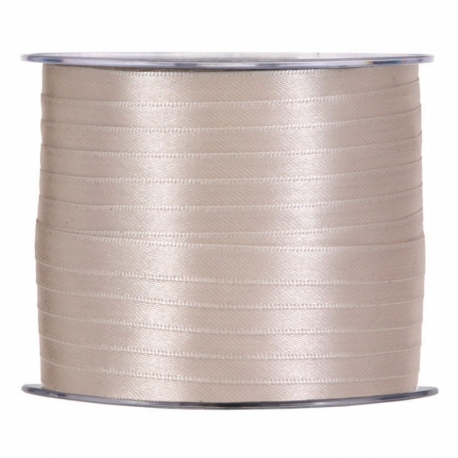 SATIN RIBBON 6MM - LIGHT CREAM BY THE METER