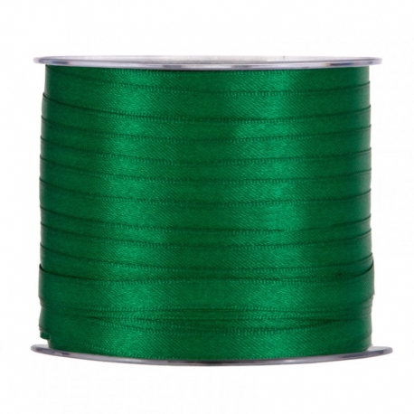 SATIN RIBBON 6MM - DARK GREEN BY THE METER