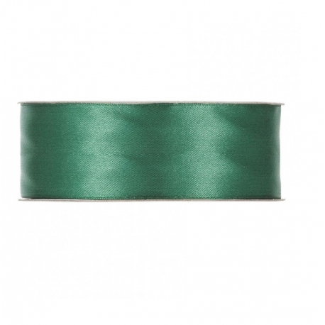 SATIN RIBBON 25MM - DARK GREEN BY THE METER