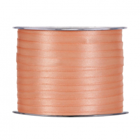 SATIN RIBBON 6MM - PEACH BY THE METER
