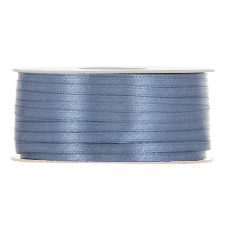 SATIN RIBBON 3MM - SMOKEY BLUE BY THE METER