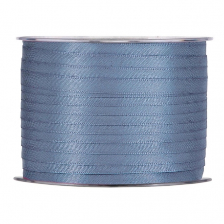 SATIN RIBBON 6MM - SMOKEY BLUE BY THE METER