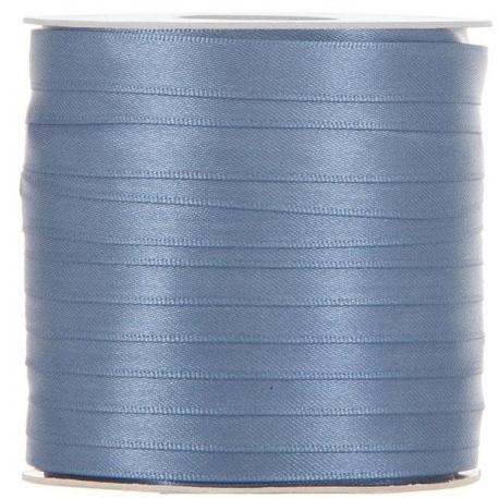 SATIN RIBBON 10MM - SMOKEY BLUE BY THE METER