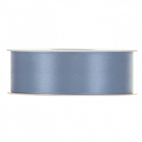 SATIN RIBBON 25MM - SMOKEY BLUE BY THE METER