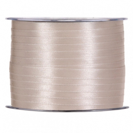 SATIN RIBBON 3MM - LIGHT CREAM BY THE METER