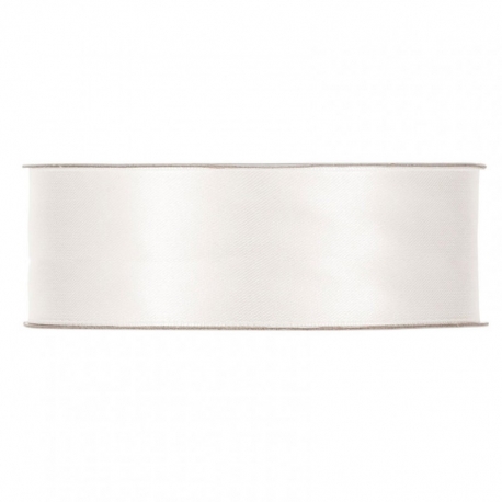 SATIN RIBBON 25MM - LIGHT CREAM BY THE METER
