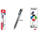 4 - COLOUR BALLPOINT PEN 0.7MM & MECHANICAL PENCIL & ERASER