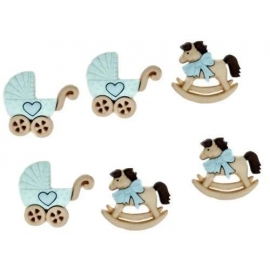 DRESS IT UP BUTTONS - GIRL ROCKING HORSE SINGLES