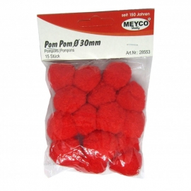 Pom Poms 30mm - Red