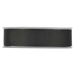 RIBBON GROSS GRAIN 25MM - BLACK BY THE METER