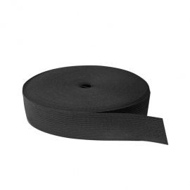 FLAT BLACK ELASTIC 30MM 1.2MM THICKNESS BY THE METER