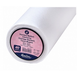 STANDARD MEDIUM INTERFACING IRON-ON WHITE 90CM WITH BY THE METER