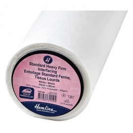 STANDARD HEAVY FIRM INTERFACING IRON-ON WHITE 90CM WIDTH BY THE METER