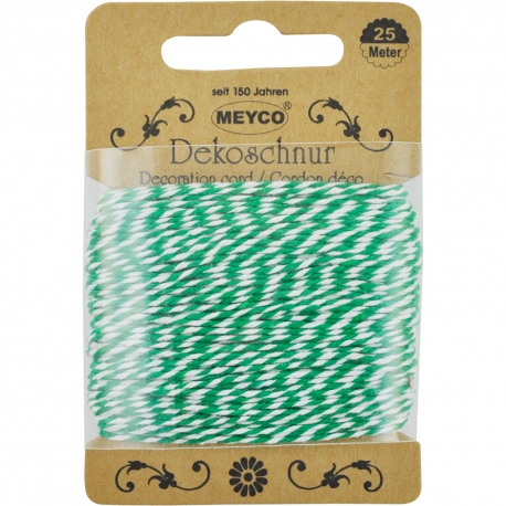 DECORATIVE CORD GREEN/WHITE 25M DIAM. 2MM
