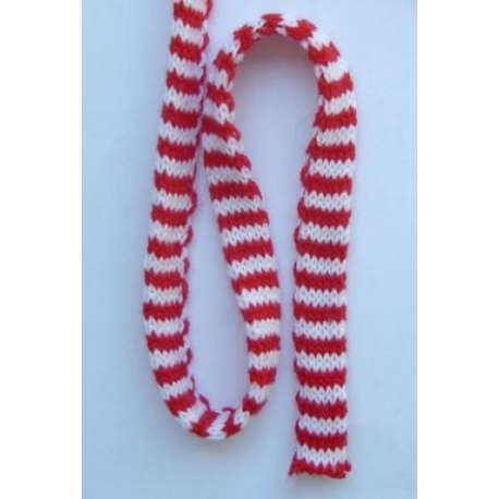 KNITTING TUBE RED/WHITE 2.2CM / 59G