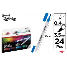 DUAL TIP BRUSH PEN SET X 24