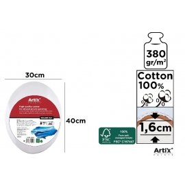 OVAL STRETCH CANVAS 380GSM 30 X 40 X 1.6CM