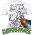 COLOUR IN, WASH OUT AND COLOUR IN AGAIN T-SHIRT DINOSAUR 5-6